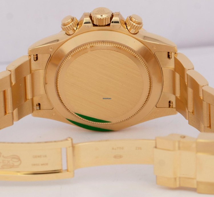 Rolex Daytona 2023 New Papers Rolex Daytona Cosmograph Green 40mm 18k Yellow Watch 116508 Box