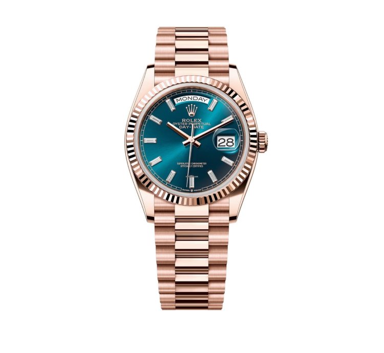 Rolex Day-date 36 Rose Gold Day-date 36mm Blue Diamond Dial 128235 New Release 2024