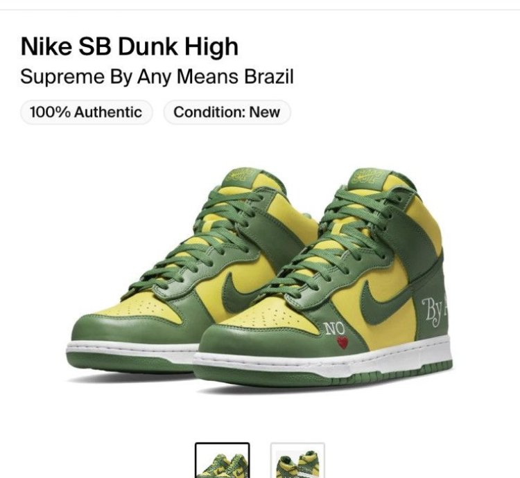 Supreme Nike Dunk High By Any Means Brazil