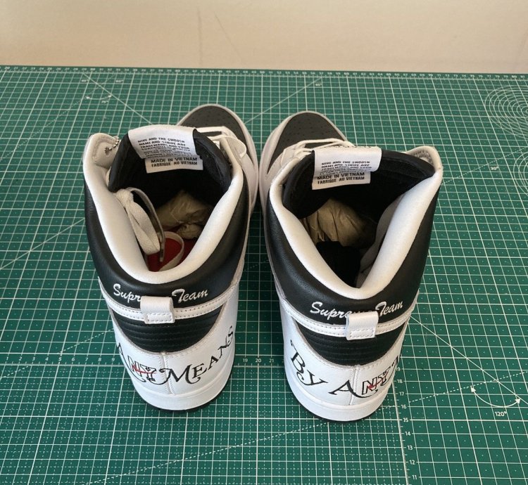 Supreme Nike Dunk High By Any Means New White Us 10 5