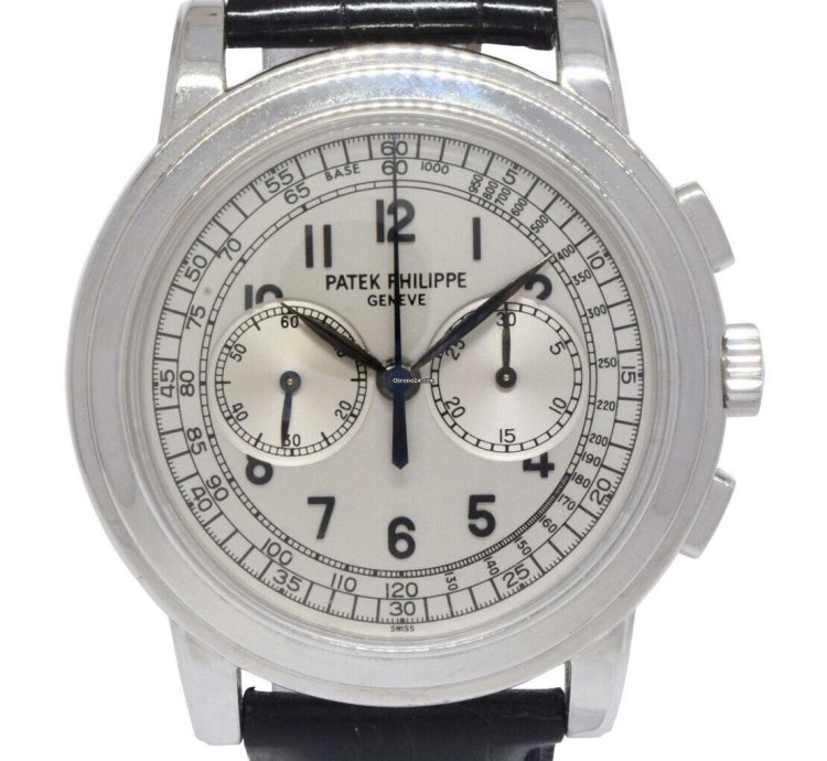 Patek Philippe Chronograph 5070 18k White Gold Mens 42mm Watch Archives 5070g