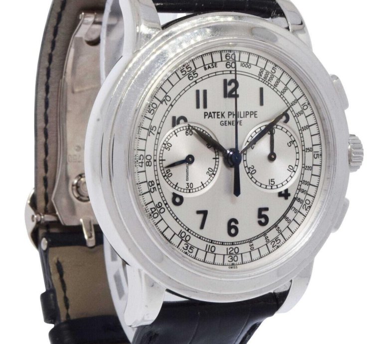 Patek Philippe Chronograph 5070 18k White Gold Mens 42mm Watch Archives 5070g