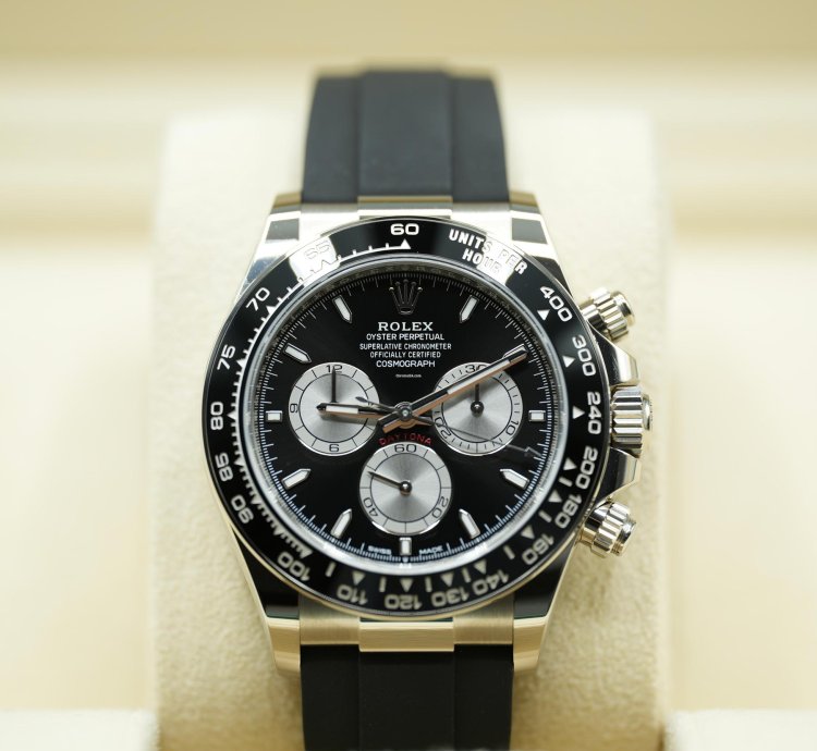 Rolex Daytona 2023 White Gold Daytona Oysterflex Black Dial New Release Box Papers 126519ln