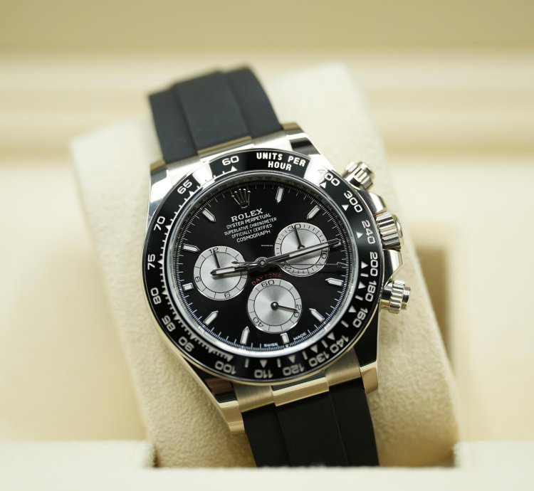 Rolex Daytona 2023 White Gold Daytona Oysterflex Black Dial New Release Box Papers 126519ln