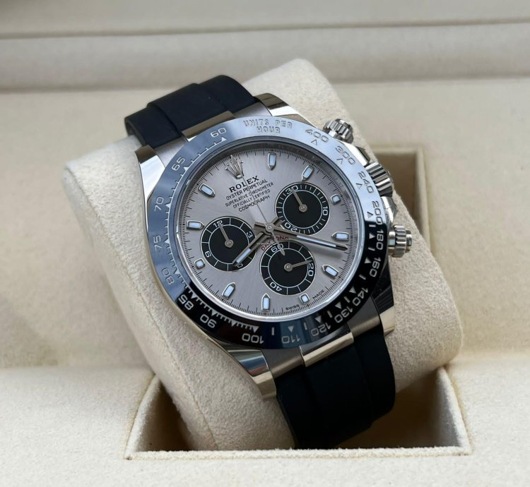 Rolex Daytona 2023 White Gold Daytona Oysterflex Grey Dial Unworn Box And Papers 116519ln