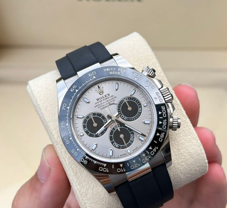 Rolex Daytona 2023 White Gold Daytona Oysterflex Grey Dial Unworn Box And Papers 116519ln