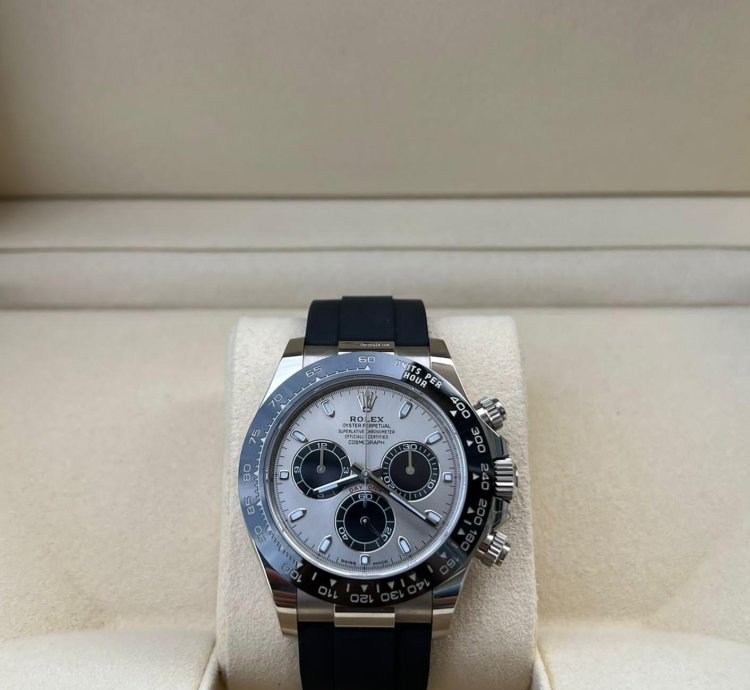 Rolex Daytona 2023 White Gold Daytona Oysterflex Grey Dial Unworn Box And Papers 116519ln