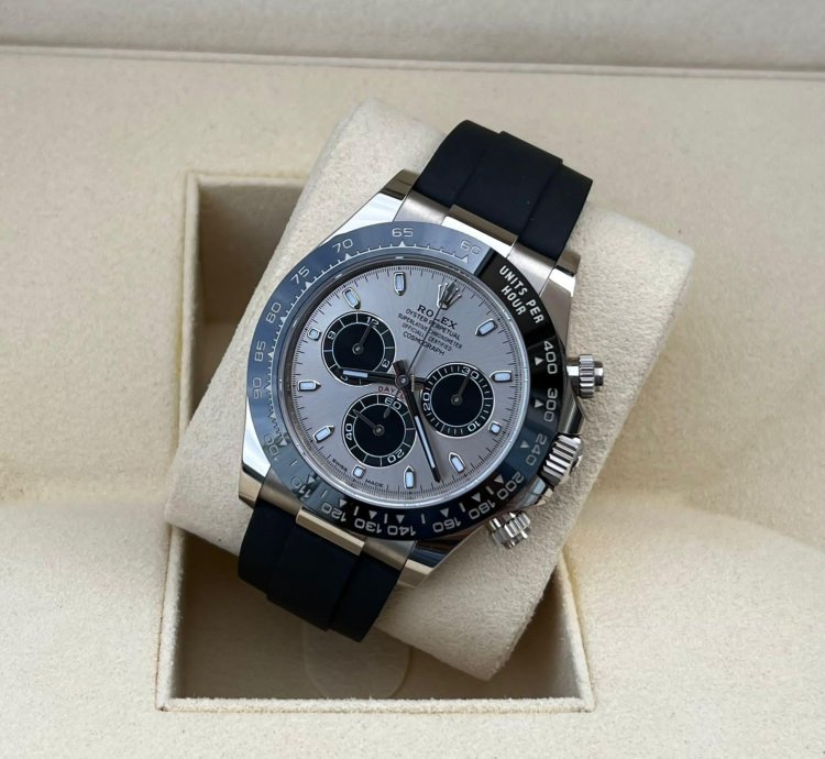 Rolex Daytona 2023 White Gold Daytona Oysterflex Grey Dial Unworn Box And Papers 116519ln