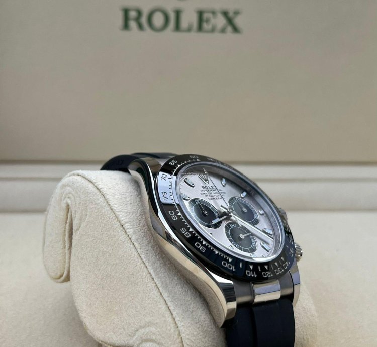 Rolex Daytona 2023 White Gold Daytona Oysterflex Grey Dial Unworn Box And Papers 116519ln