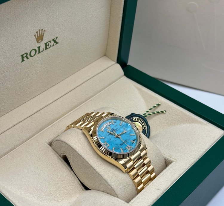 Rolex Day-date 36 Turquoise Diamond Dial Yellow Gold President