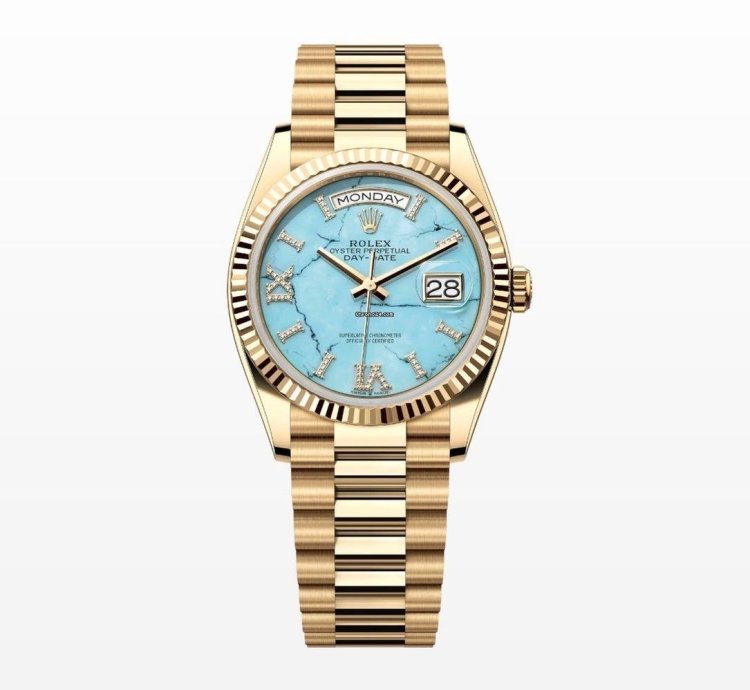 Rolex Day-date 36 Turquoise Diamond Roman Dial