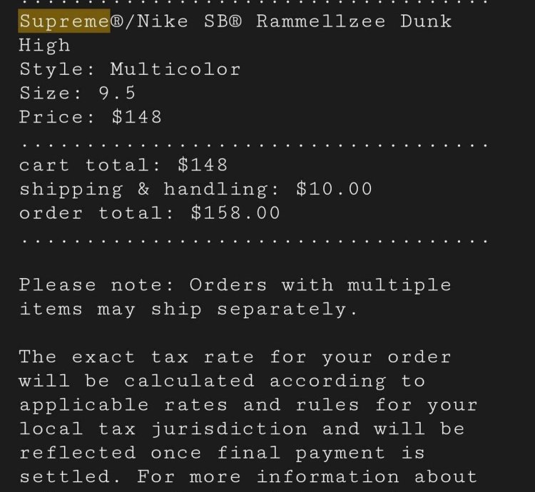 Supreme Nike Rammellzee Dunk High Size 9 5