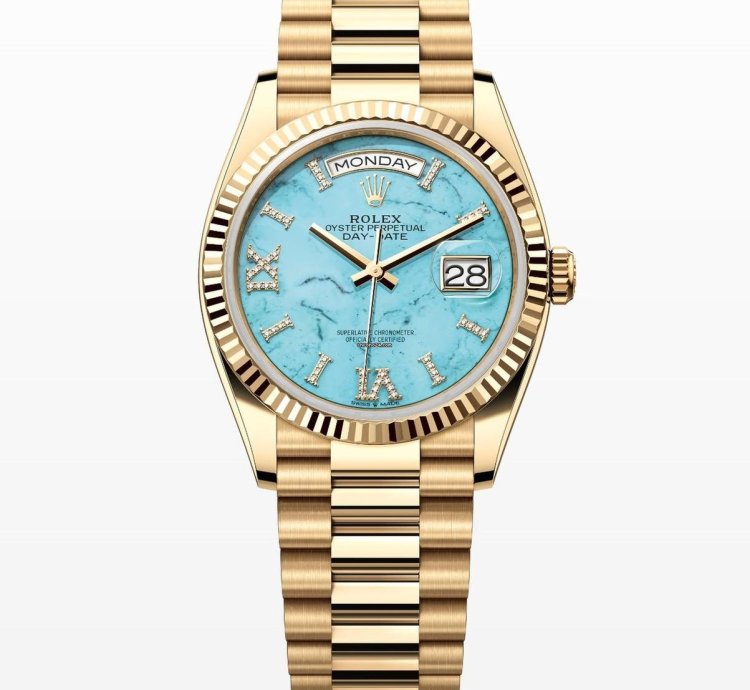 Rolex Day-date 36 Turquoise Diamond Roman Dial Unworn