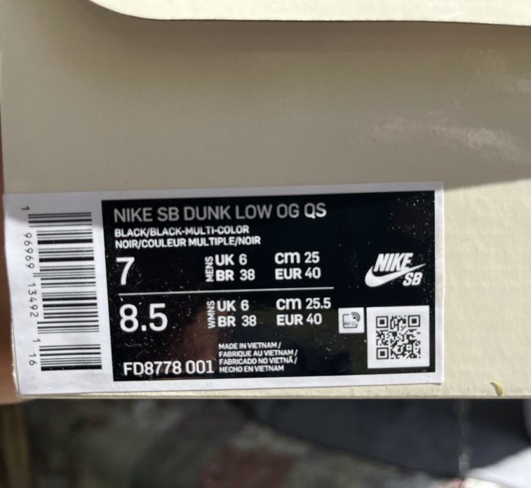 Supreme Nike Rammellzee Dunk Low Size 7