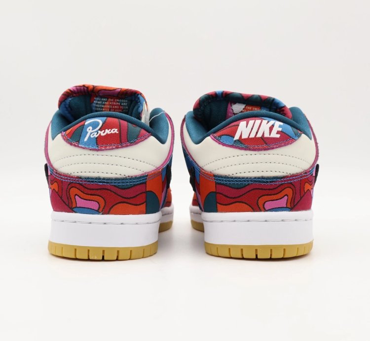 Dh7695-600 Nike Sb Dunk Low Pro Parra Abstract Art Fire Pink Gym Red Mocha Blue