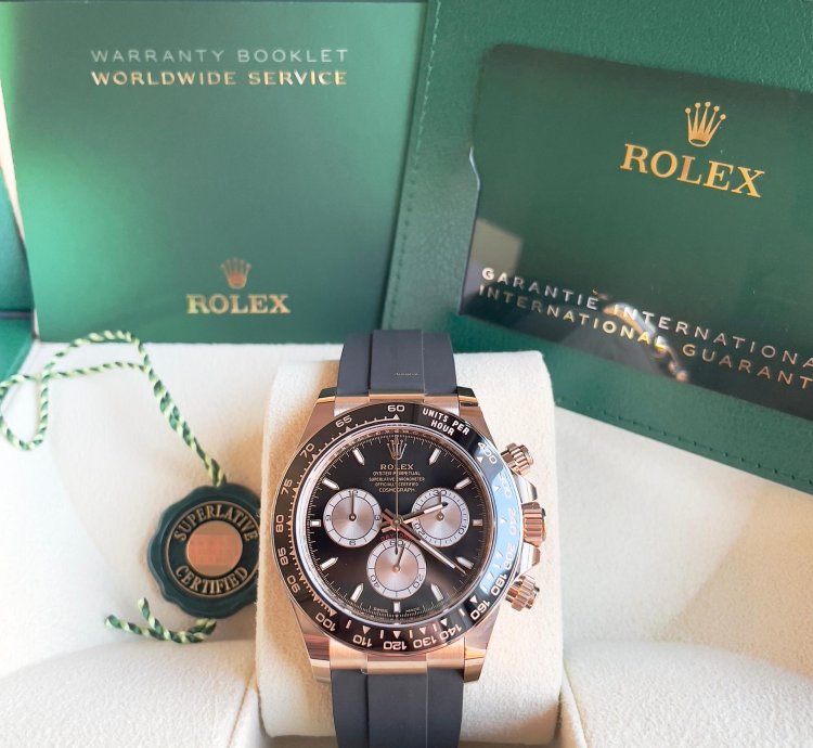 Rolex Daytona 2024 Daytona 126515ln Oysterflex Rose Gold Black Silver Dial