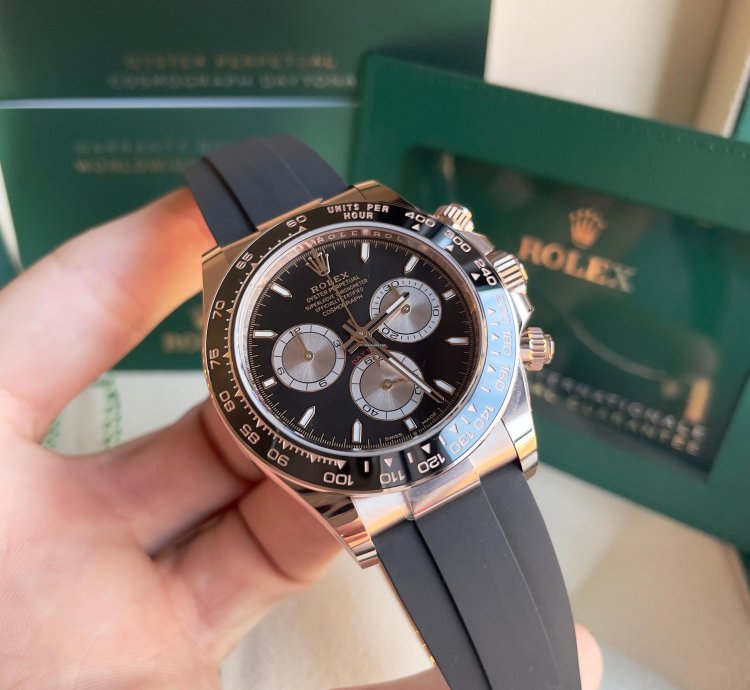 Rolex Daytona 2024 Daytona 126515ln Oysterflex Rose Gold Black Silver Dial