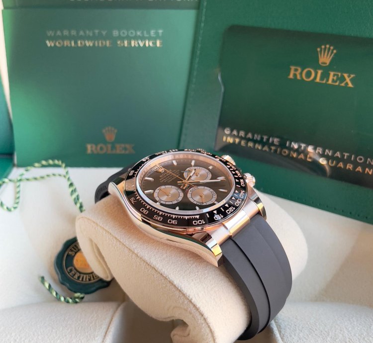 Rolex Daytona 2024 Daytona 126515ln Oysterflex Rose Gold Black Silver Dial