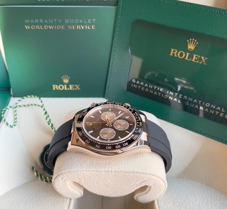 Rolex Daytona 2024 Daytona 126515ln Oysterflex Rose Gold Black Silver Dial