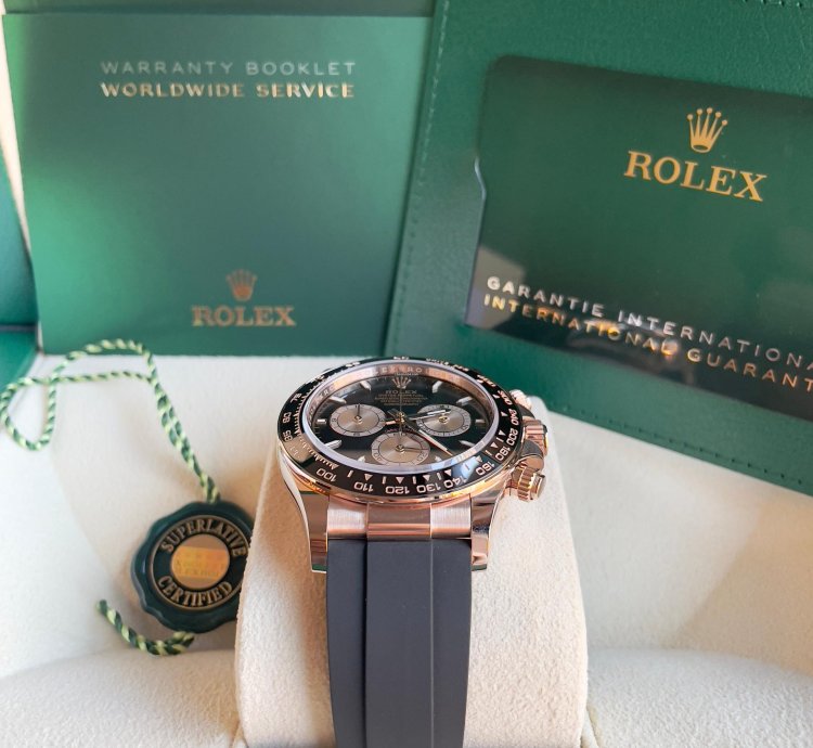Rolex Daytona 2024 Daytona 126515ln Oysterflex Rose Gold Black Silver Dial