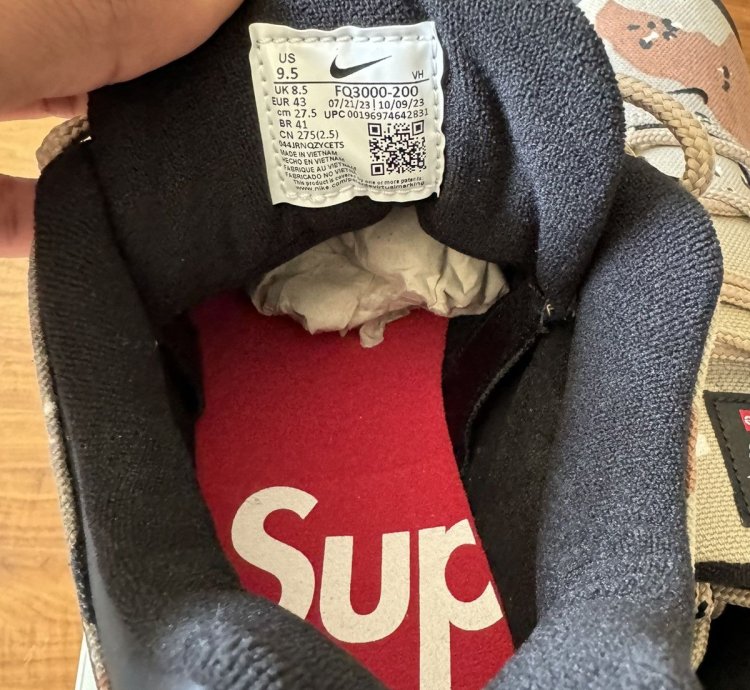 Supreme Nike Sb Darwin Low Desert Camo Size 9 5 In Hand