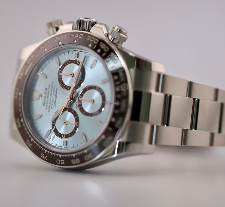 Rolex Daytona 2024 Daytona Platinum Ice Blue Baton Open Case Back 126506