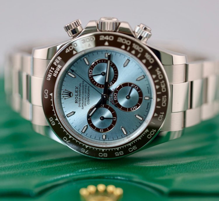 Rolex Daytona 2024 Daytona Platinum Ice Blue Baton Open Case Back 126506