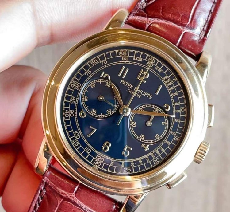 Patek Philippe Chronograph 5070j Yellow Gold Lemania Mechanical Watch 42mm