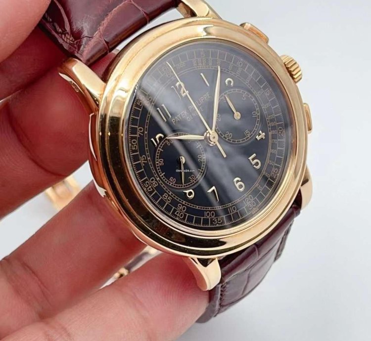 Patek Philippe Chronograph 5070j Yellow Gold Lemania Mechanical Watch 42mm