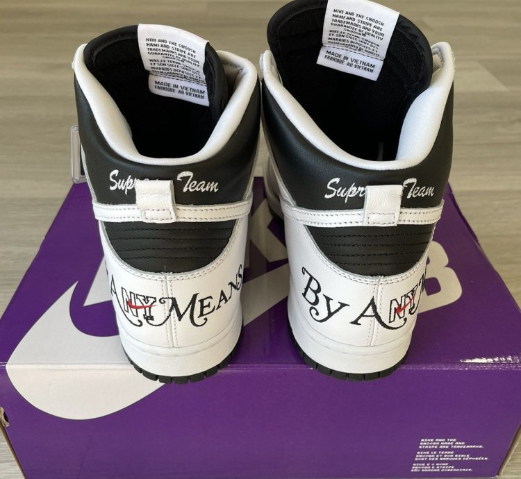 Supreme Nike Sb Dunk High By Any Means Black White