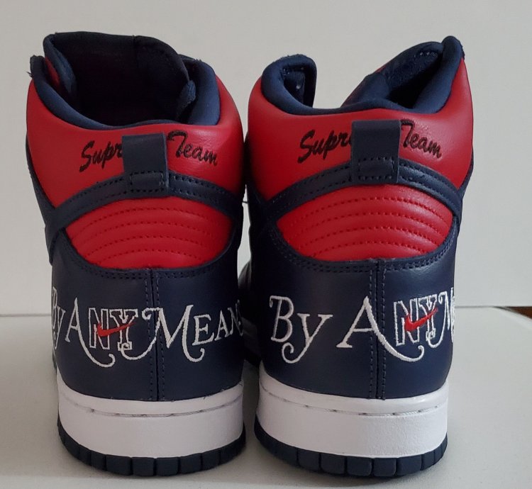 Supreme Nike Sb Dunk High By Any Means Navy Size 11