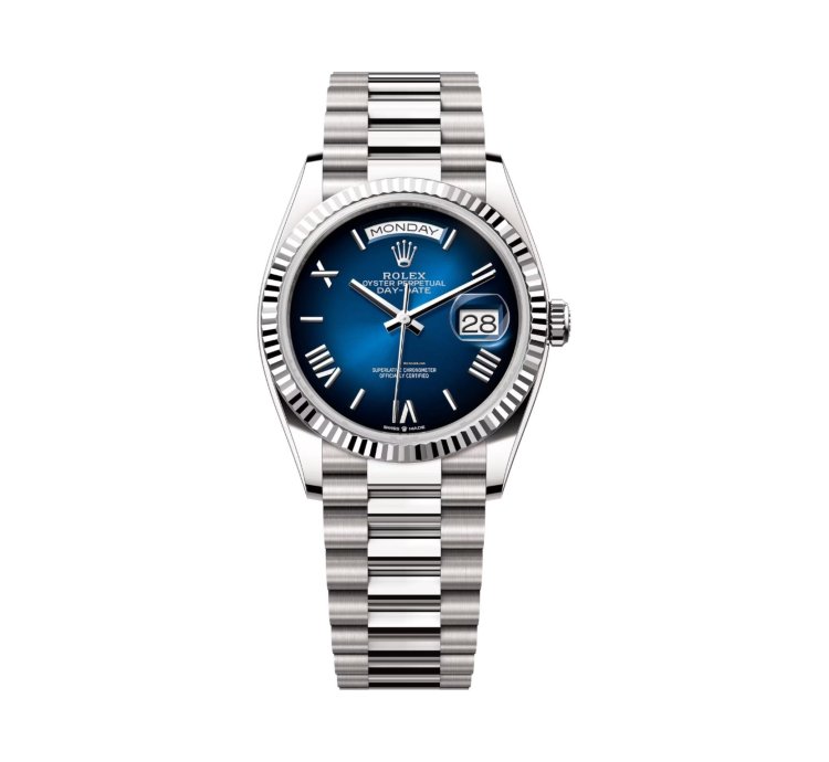 Rolex Day-date 36 White Gold 128239 Blue Dial Unworn Full Set
