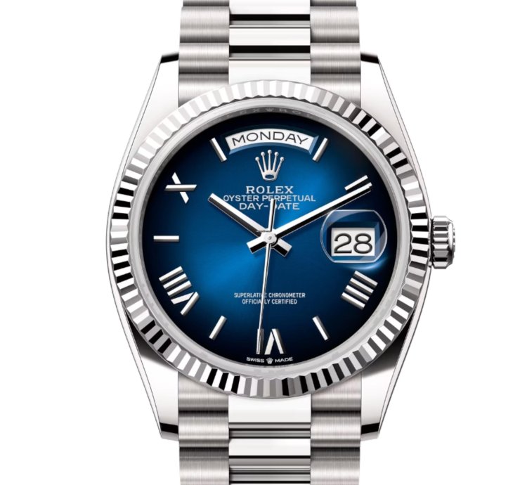 Rolex Day-date 36 White Gold 128239 Blue Dial Unworn Full Set