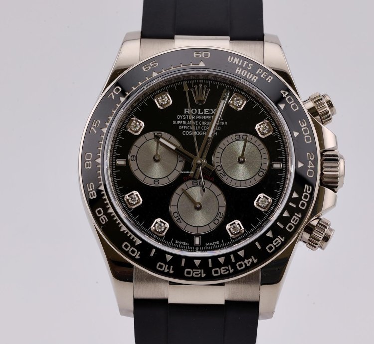 Rolex Daytona 2024 Daytona White Gold Black Diamond Dial 126519ln