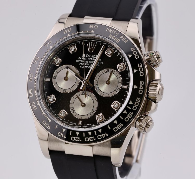 Rolex Daytona 2024 Daytona White Gold Black Diamond Dial 126519ln