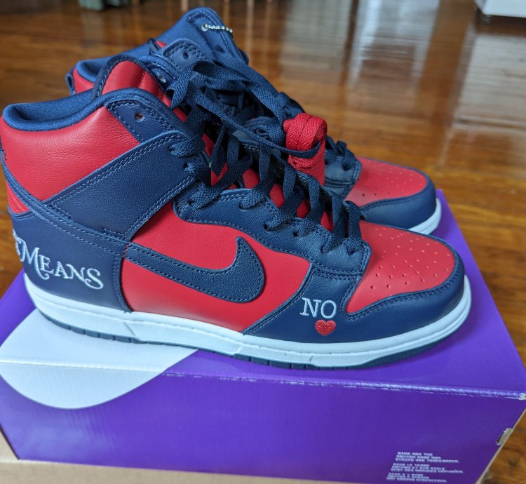 Supreme Nike Sb Dunk High By Any Means Size 10