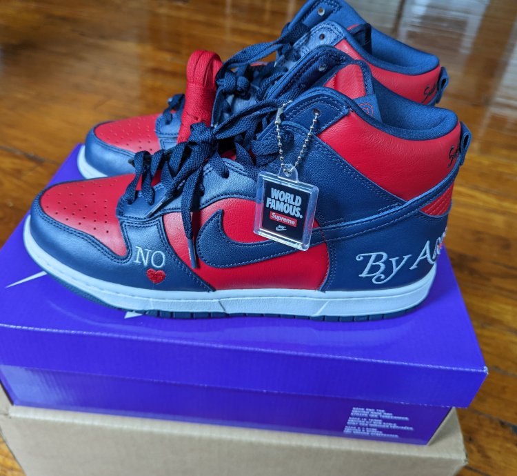 Supreme Nike Sb Dunk High By Any Means Size 10