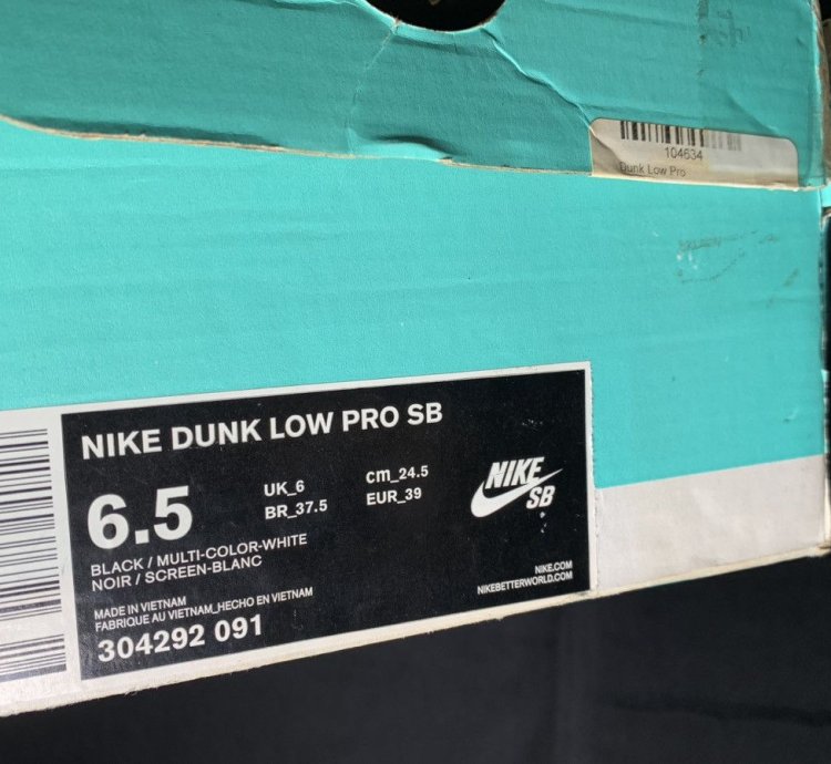 Rare Find Nike Sb Dunk Low Oil Spill sparkle Vnds Size 6 5