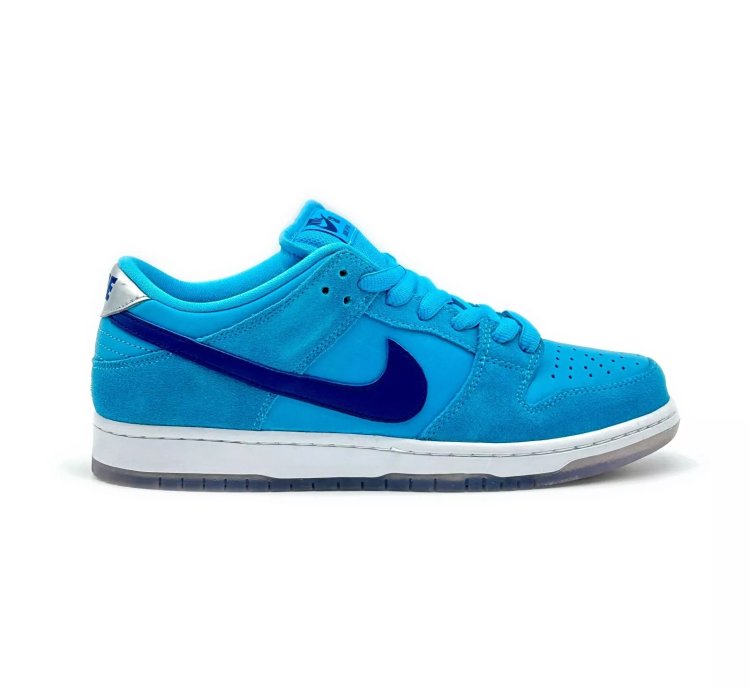 Bq6817-400 Nike Sb Dunk Low Pro Blue Fury Deep Royal Navy Silver