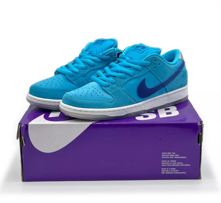Bq6817-400 Nike Sb Dunk Low Pro Blue Fury Deep Royal Navy Silver