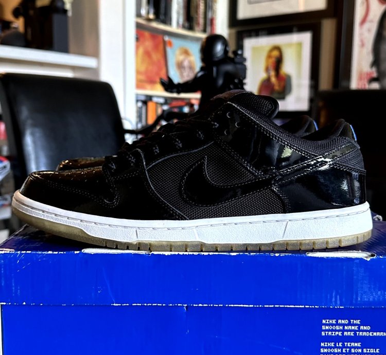 Rare Nike Sb Dunk Low Space Jam Patent Black 304292-021