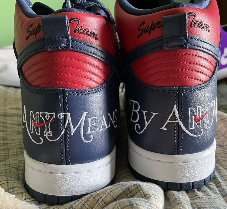 Supreme Nike Sb Dunk High Red Navy