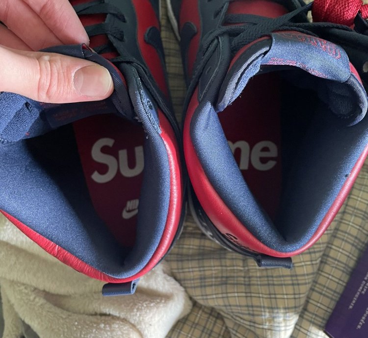 Supreme Nike Sb Dunk High Red Navy