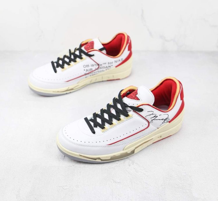 White Red Chicago Air Jordan 2 Low