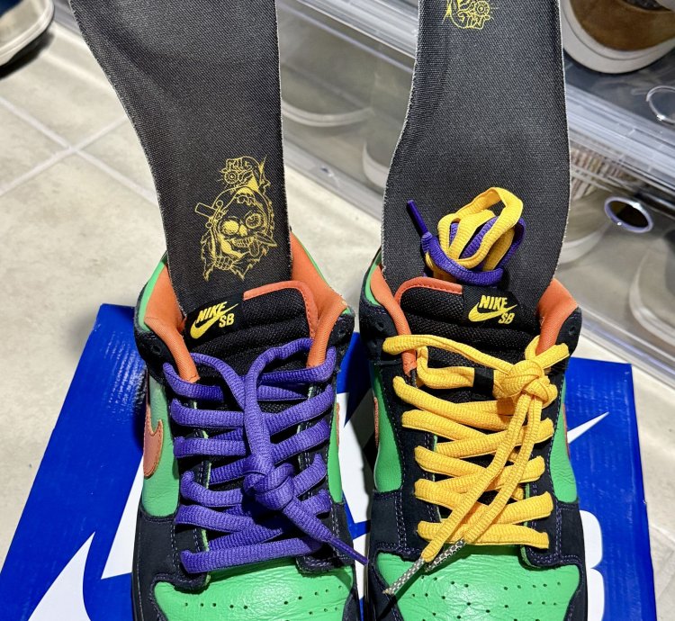 Rare- Nike Sb Dunk Low Green Spark Halloween - Size 11 5