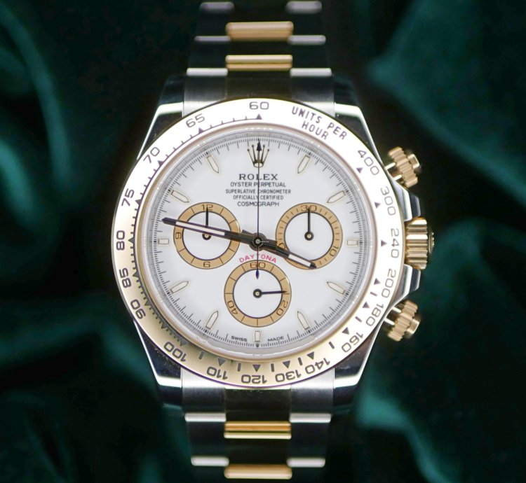 Rolex Daytona 2025 New Unworn Rolex Daytona Two-tone 40mm White Dial Yellow Gold Steel 126503