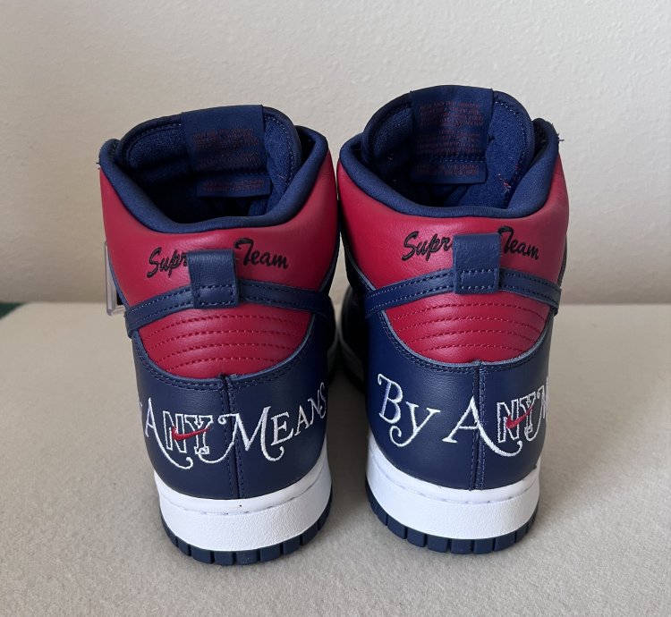 Supreme Nike Sb Dunk High Varsity Red Navy