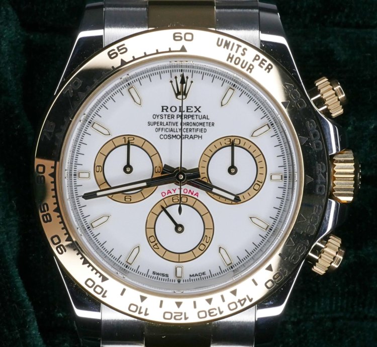 Rolex Daytona 2025 New Unworn Rolex Daytona Two-tone 40mm White Dial Yellow Gold Steel 126503