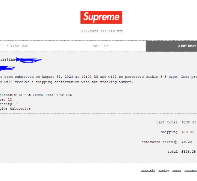 Supreme Nike Sb Dunk Low Rammellzee