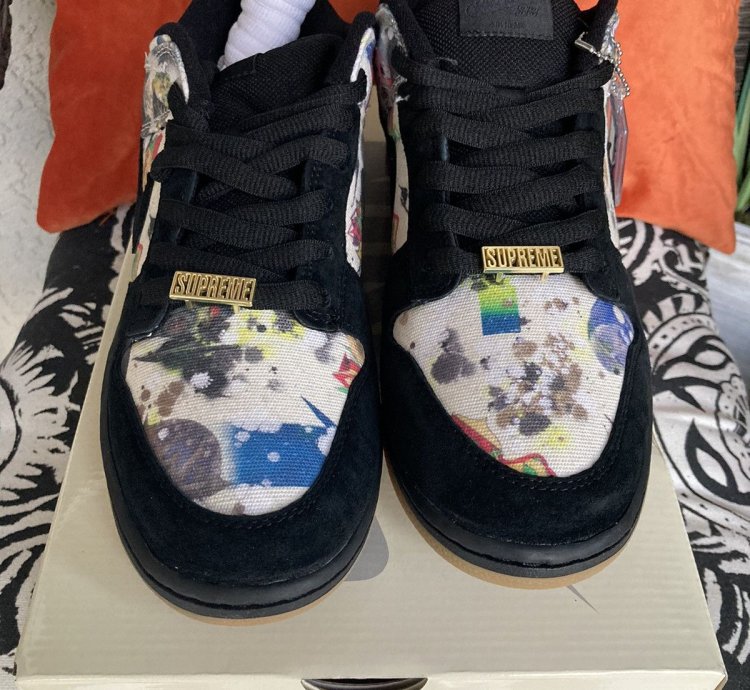 Supreme Nike Sb Dunk Low Rammellzee Size 10 Black Fd8778-001